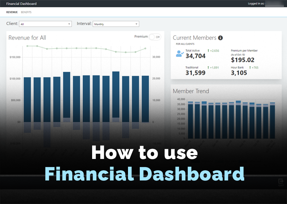 Financial dashboard of the group benefits administration software