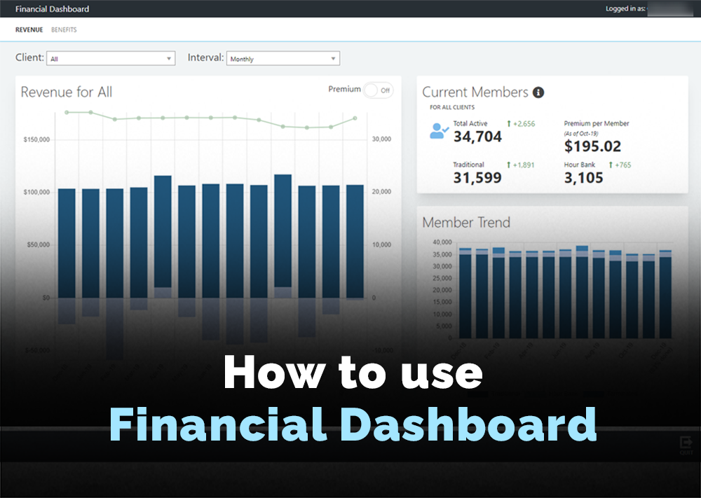 Financial Dashboard of the group benefits administration software